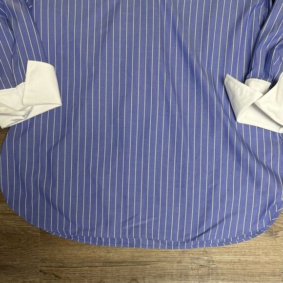 Chico's Blue and White Striped Shirt - Picture 2 of 10